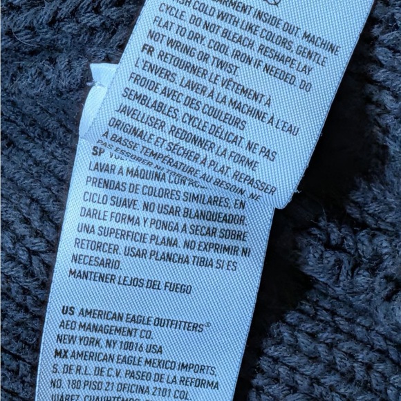 American Eagle Charcoal Cropped Knit Sweater XS 100% Cotton Minimal - Picture 6 of 9